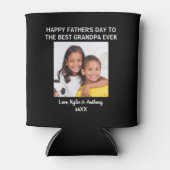 Vaderdag Beste opa ooit aangepaste foto zwart Blikjeskoeler (Voorkant)
