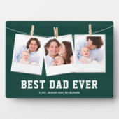 Vaderdag | Beste pap ooit 3 Foto-collage Fotoplaat (voorkant)