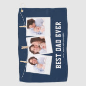 Vaderdag | Beste pap ooit 3 Foto-collage Golfhanddoek (Voorkant)