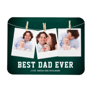 Vaderdag Beste pap ooit 3 Foto-collage Magneet