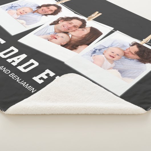 Vaderdag | Beste pap ooit 3 Foto-collage Sherpa Deken (3/4)