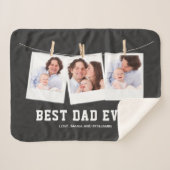 Vaderdag | Beste pap ooit 3 Foto-collage Sherpa Deken (Voorkant (horizontaal))