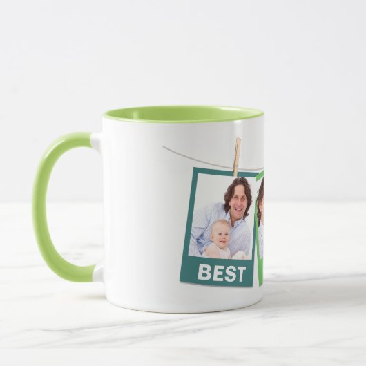 Vaderdag | Beste pap ooit 3 fotocollage Limoen Mok (Links)