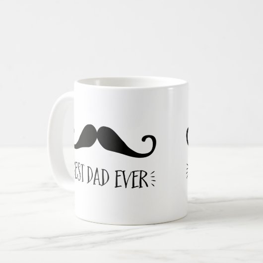 Vaderdag Beste pap ooit Mustache Coffee Mok (Voorkant links)