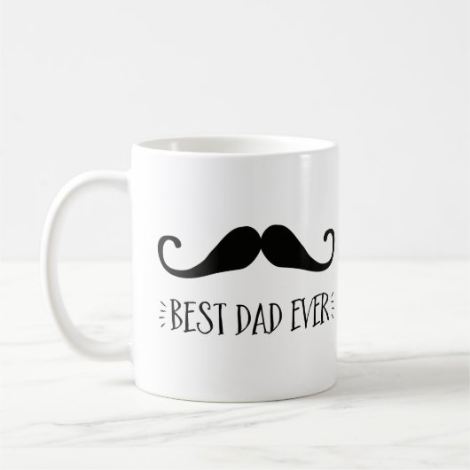Vaderdag Beste pap ooit Mustache Coffee Mok (Links)