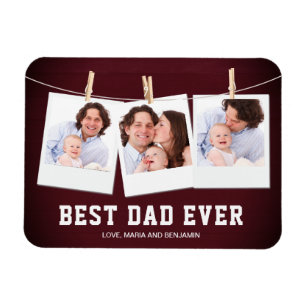 Vaderdag Beste Papa Aller Tijden 3 Foto Collage Magneet