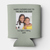 Vaderdag Beste papa ooit aangepaste foto groen Blikjeskoeler (Achterkant)