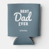 Vaderdag Beste papa ooit Dusty Blue gepersonalisee Blikjeskoeler (Voorkant)