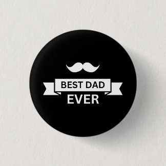 Vaderdag BESTE PAPA OOIT Typo met snor Ronde Button 3,2 Cm