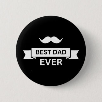 Vaderdag BESTE PAPA OOIT Typo met snor Ronde Button 5,7 Cm