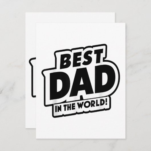 Vaderdag Beste papa ter wereld Informatiekaartje (Voorkant / Achterkant)