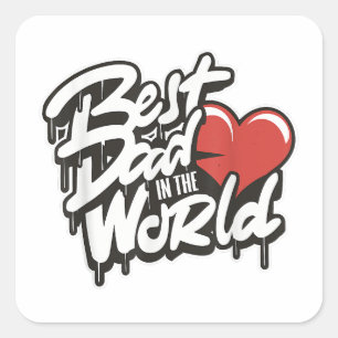 Vaderdag Beste papa ter wereld Vierkante Sticker