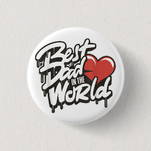Vaderdag Beste Papa Van De Wereld Ronde Button 3,2 Cm
