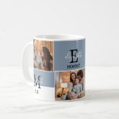 Vaderdag Beste vader ooit 2 Foto met Monogram Koffiemok (Voorkant links)