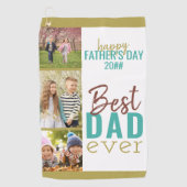Vaderdag Beste vader ooit 3 Fotogreep Golfhanddoek (Voorkant)
