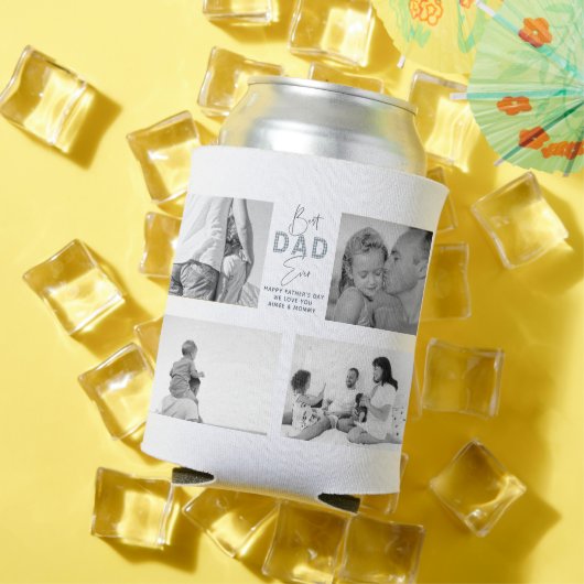 Vaderdag Beste vader ooit 4 Foto Dusty Blue Blikjeskoeler (Insitu Zomer)