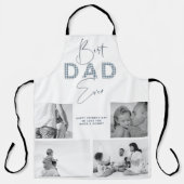 Vaderdag Beste vader ooit 4 Foto Dusty Blue Schort (Voorkant)