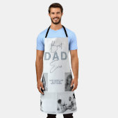 Vaderdag Beste vader ooit 4 Foto Dusty Blue Schort (Gedragen)