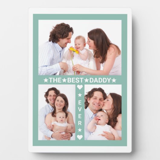 Vaderdag Beste vader ooit familie foto collage Fotoplaat (voorkant)