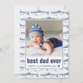 Vaderdag beste vader ooit vispatroonflat feestdagenkaart (Voorkant)