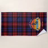 Vaderdag beste vader Par Plaid Tartan Strandlaken (Voorkant)