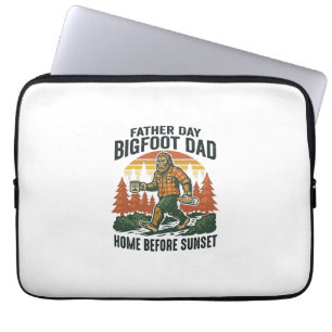 Vaderdag Bigfoot Papa Shirt De Man De Mythe De Laptop Sleeve