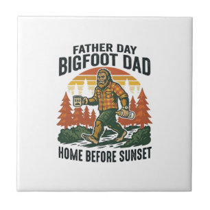 Vaderdag Bigfoot Papa Shirt De Man De Mythe De  Tegeltje