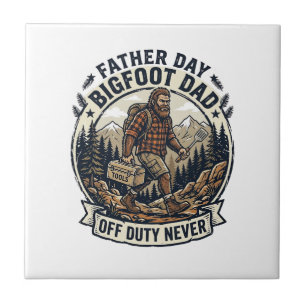 Vaderdag Bigfoot papa shirt papa modus in het wild Tegeltje