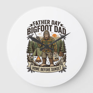 Vaderdag Bigfoot Papa T-shirt Bos Papa Retro G Grote Klok