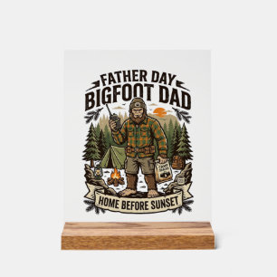 Vaderdag Bigfoot Papa T-shirt Bosgrond Papa Retro  Acryl Bord