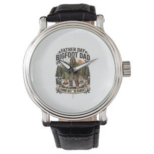 Vaderdag Bigfoot Papa T-shirt Bosgrond Papa Retro  Horloge