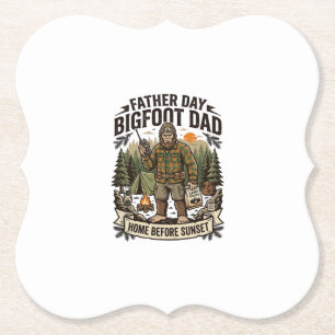 Vaderdag Bigfoot Papa T-shirt Bosgrond Papa Retro  Kartonnen Onderzetters