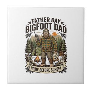 Vaderdag Bigfoot Papa T-shirt Bosgrond Papa Retro  Tegeltje