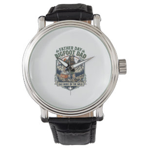Vaderdag Bigfoot Papa T-shirt Mythologische Famili Horloge