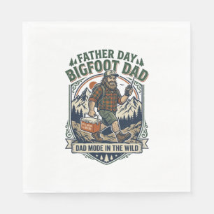 Vaderdag Bigfoot Papa T-shirt Mythologische Famili Servet