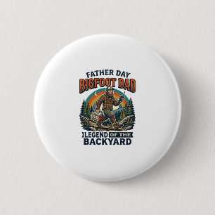 Vaderdag Bigfoot Papa T-shirt Snacks Held Funny Gi Ronde Button 5,7 Cm