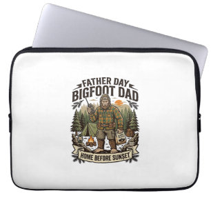 Vaderdag Bigfoot Papa T-shirt Woodland Papa Retro Laptop Sleeve