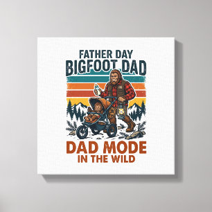 Vaderdag Bigfoot Vader T-shirt Camping Legende Vad Canvas Afdruk