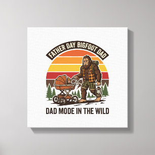 Vaderdag Bigfoot Vader T-shirt Camping Legende Vad Canvas Afdruk