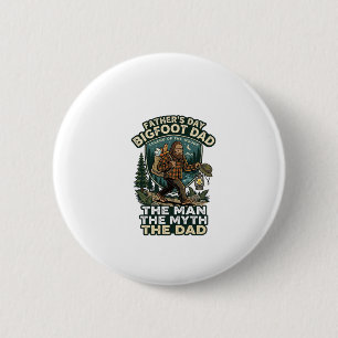Vaderdag Bigfoot Vader T-shirt Sterke Stille Betro Ronde Button 5,7 Cm