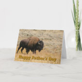 Vaderdag Bison in Prairie Grass Foto Template Kaart (Voorkant)