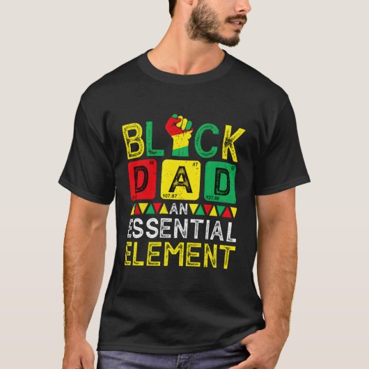 Vaderdag Black Dad Essential Elet Junenth T-shirt (Voorkant)