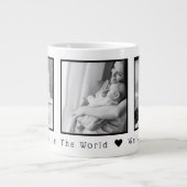 Vaderdag Black en White 3 Foto's Extra Grote Beker (Voorkant)