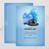 Vaderdag blauw feestdagenkaart (Voorkant / Achterkant)