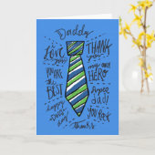 Vaderdag - Blauw - Stropdas "Papa" Kaart (Gele Bloem)