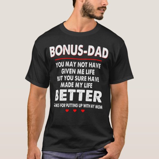 vaderdag - Bonus dad - 1 dag links T-shirt (Voorkant)