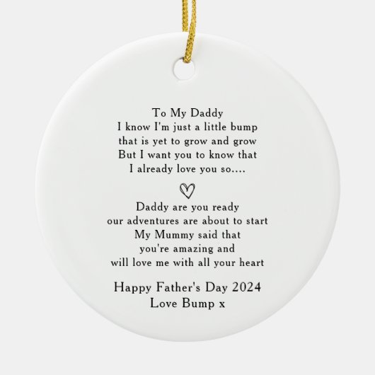 Vaderdag Brief van Bump Keramisch Ornament (Voorkant)
