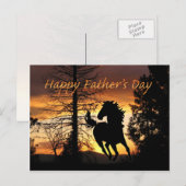 Vaderdag Briefkaart Wild Horse Sunset Kaart (Voorkant / Achterkant)
