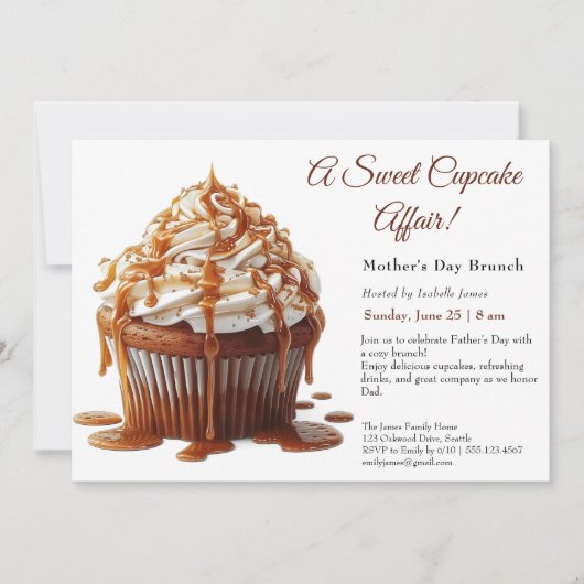 Vaderdag Brunch Uitnodiging – Sweet Cupcake (Voorkant)
