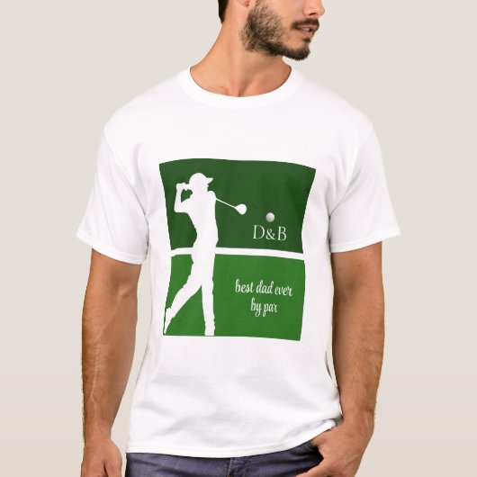 Vaderdag cadeau golf, beste vader ooit door par t-shirt (Voorkant)